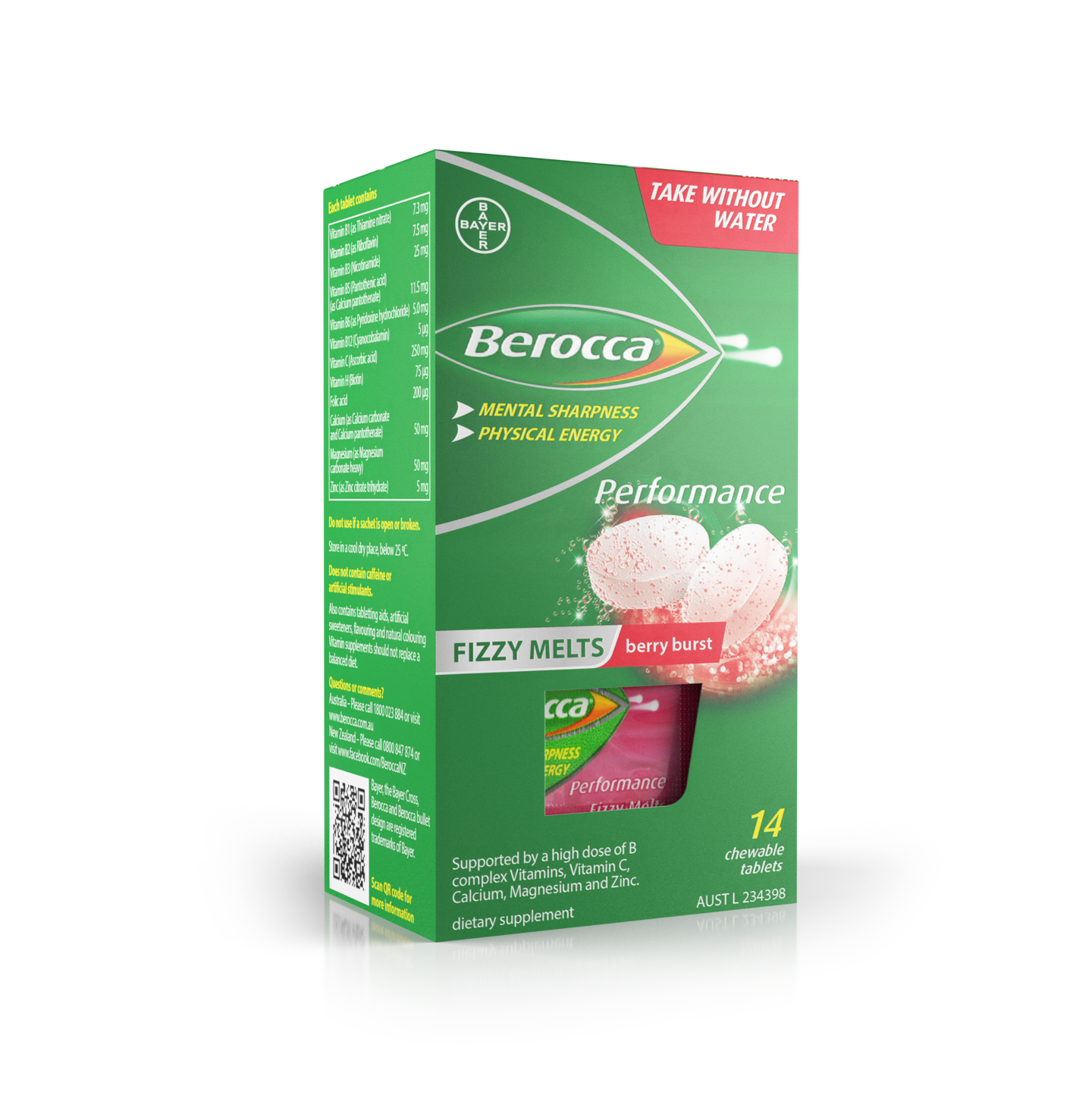 Berocca Fizzy Melts Tablets Berry