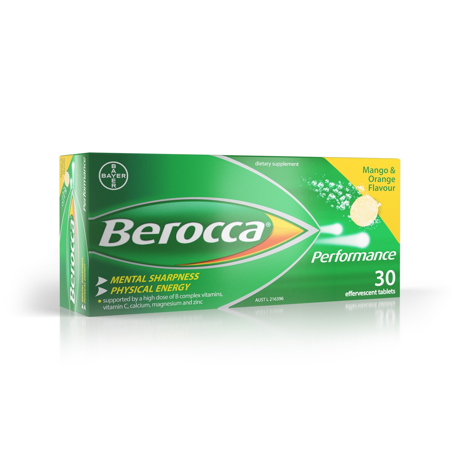 Berocca Performance Mango & Orange Effervescent Tablets